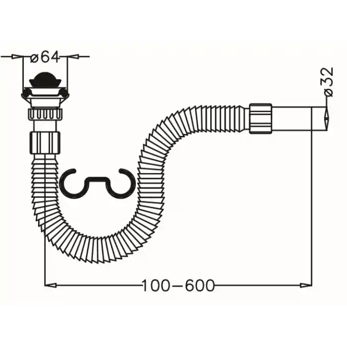 JAPAR - Körüklü Lavabo ve Evye Sifonu ( 1 1/4 - Q32 )