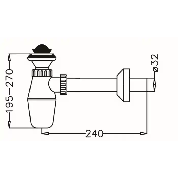 JAPAR - Lavabo sifonu Q32 Taslı ( 1 1/4 )