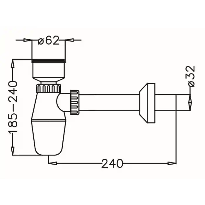 JAPAR - Taslı Pisuvar Sifonu Q32