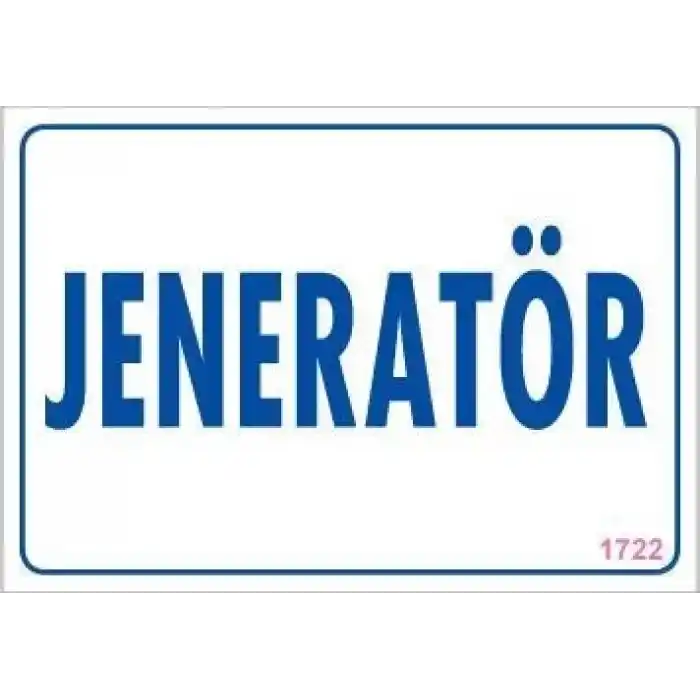 Jeneratör Uyarı Levhası 17,5x25 KOD:1722