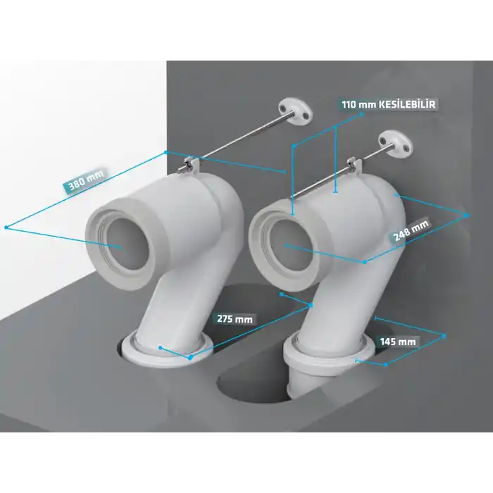 KESİLEBİLİR S DİRSEK T4 100/110 - BAĞLANTI ELEMANI