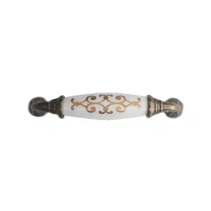 Klasik Silindir Kulp Antik Sarı 96 mm