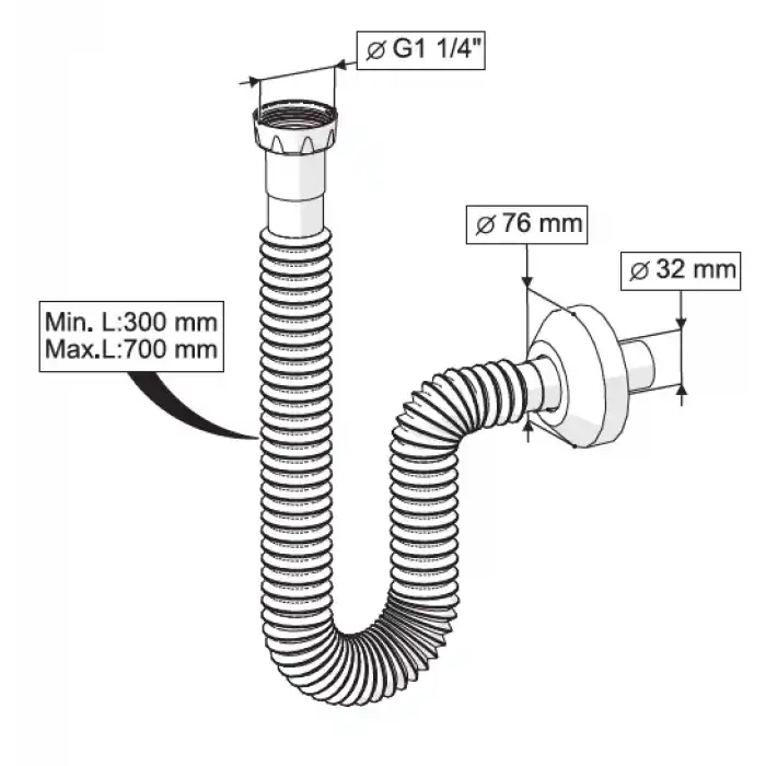 KÖRÜKLÜ GİDER BORUSU (METAL SOMUNLU)