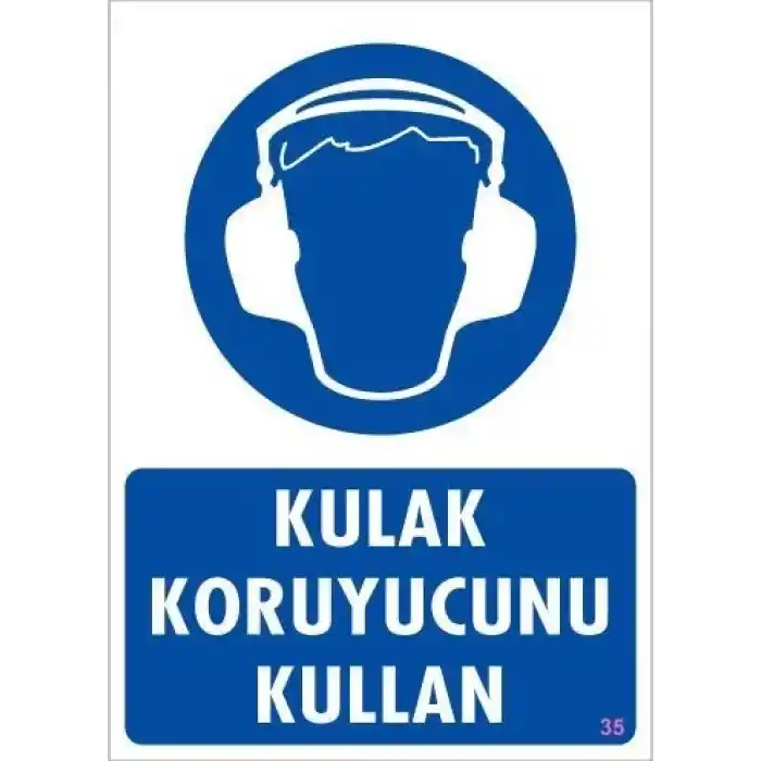 Kulak Koruyucu Kullan Uyarı Levhası 25x35 KOD:35