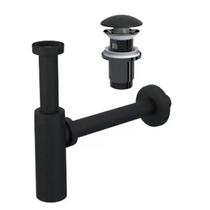 MOON MAT SİYAH SİFON - ELİXİR PUP UPLI - (TAŞMA DELİKSİZ) (MAX. 250 mm)