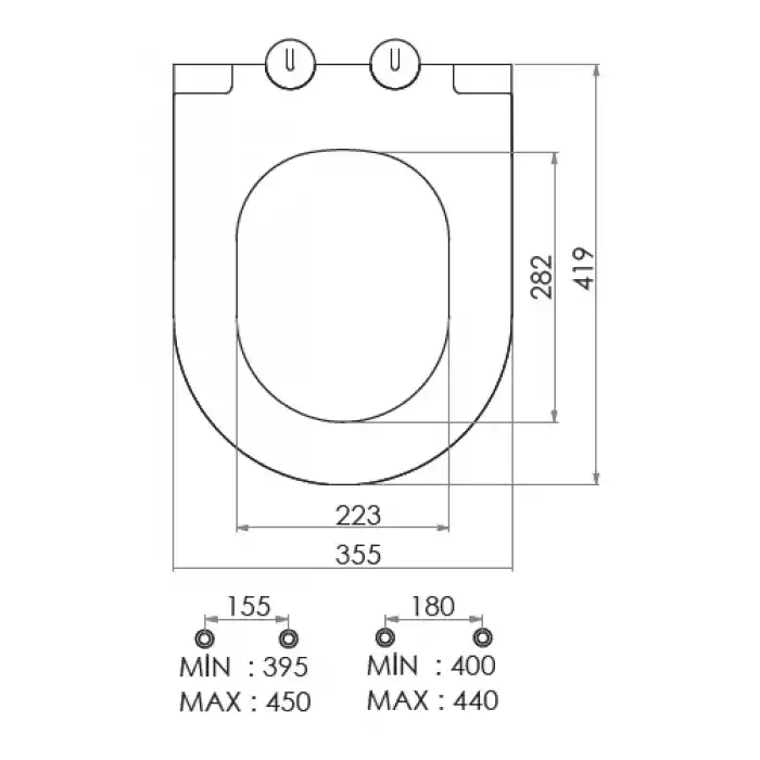 NKP - NEO SLİM ELEGANCE KLOZET KAPAĞI (YAVAŞ KAPANAN - METAL MENTEŞELİ - ÜSTTEN SIKMALI)