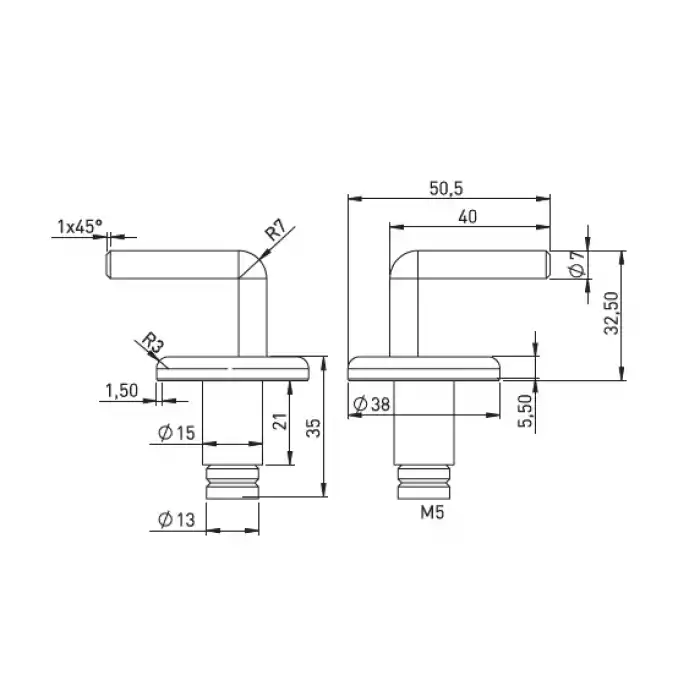 PASLANMAZ KLOZET KAPAK MENTEŞE SETİ - ÜSTTEN SIKMALI