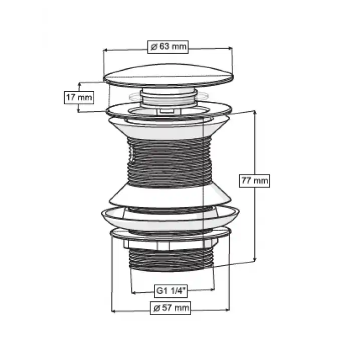 QUALİS POP UP - ZAMAK METAL BAŞLIK (TAŞMA DELİKSİZ - METAL GÖVDE)