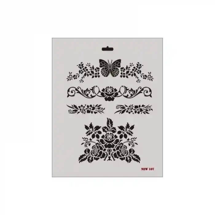 Rich New Seri N-107 Stencil 35x25 cm