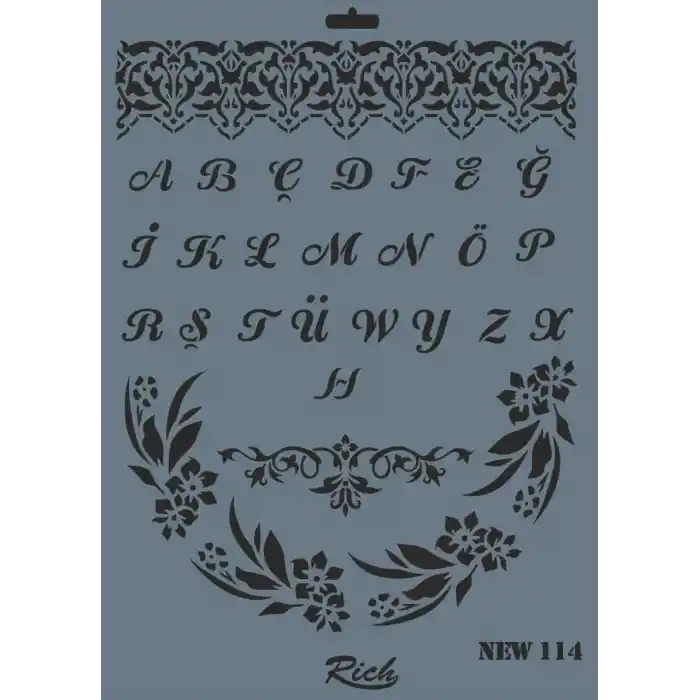 Rich New Seri N-114 Stencil 35x25 cm