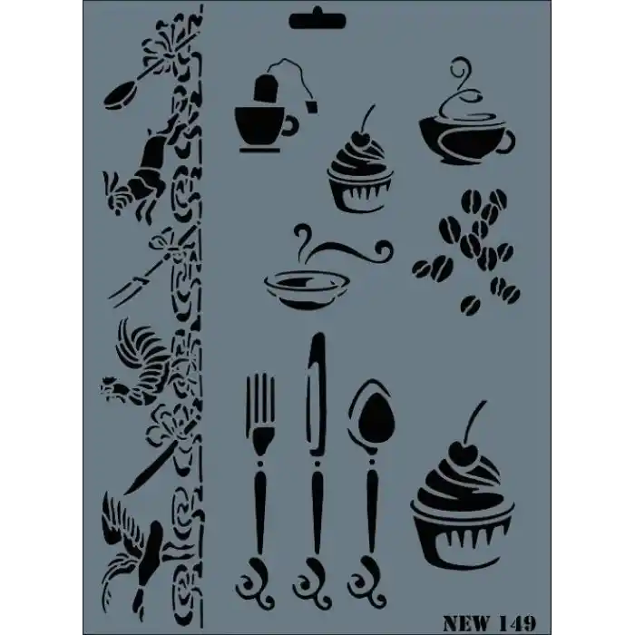 Rich New Seri N-149 Stencil 35x25 cm