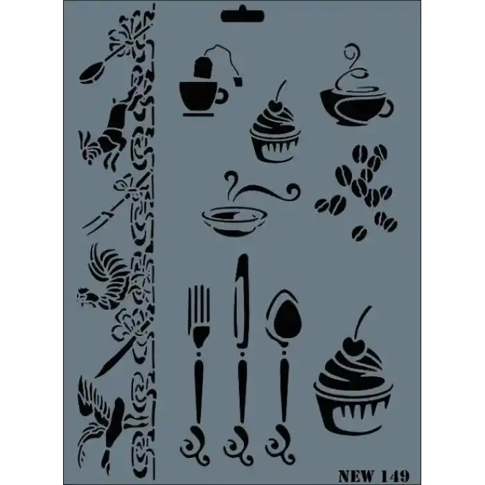 Rich New Seri N-149 Stencil 35x25 cm