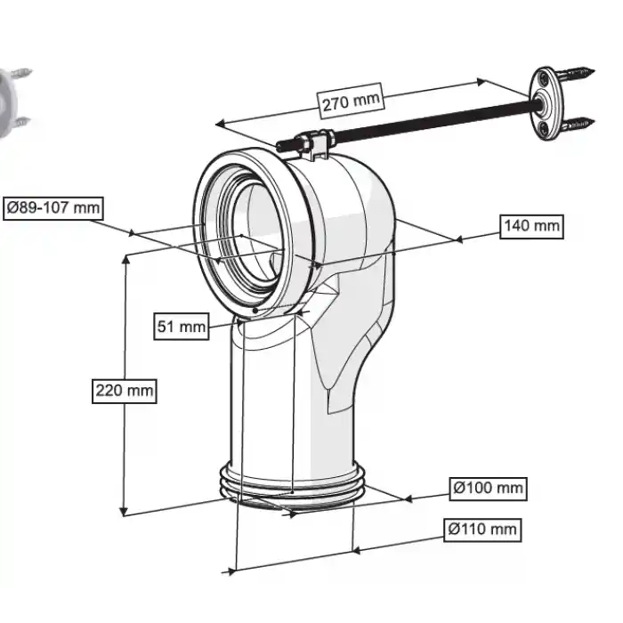 S DİRSEK BAĞLANTI ELEMANI Q100 mm