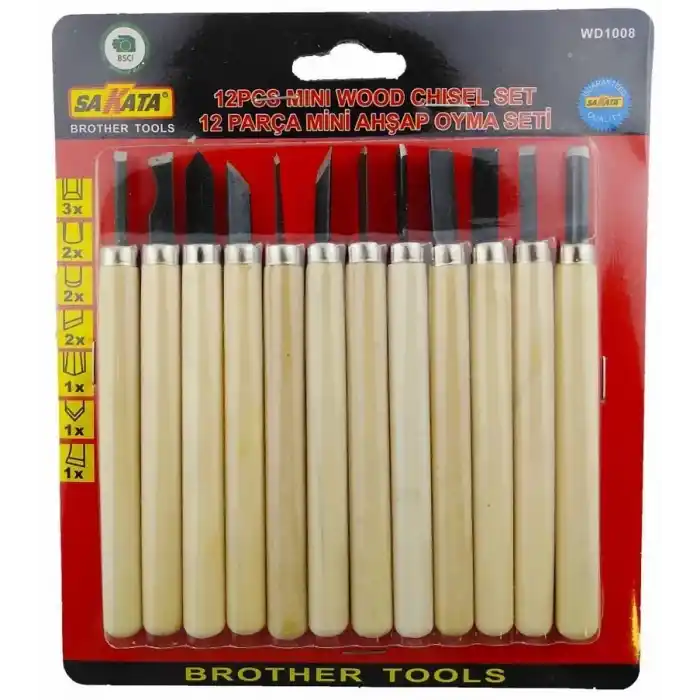 Sakata WD 1008 Ahşap Oyma Seti 12 Parça
