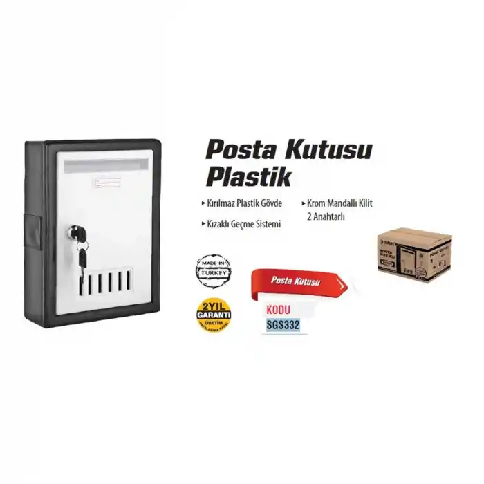 SGS 332 Plastik Posta Kutusu 2 Anahtarlı