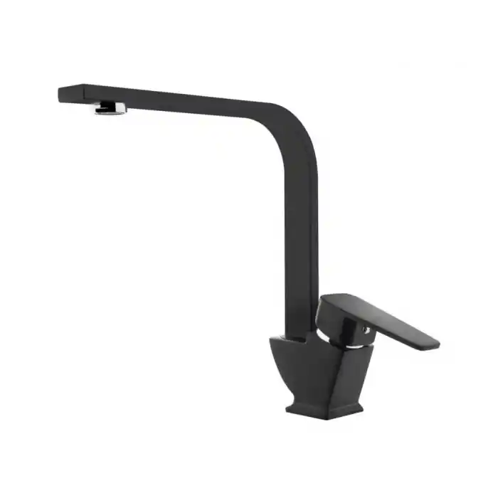 TEMA - KARE MİX KUĞU LAVABO BATARYA MAT SİYAH (SLİM BORULU) (TSE) (Q-35 KARTUŞ)