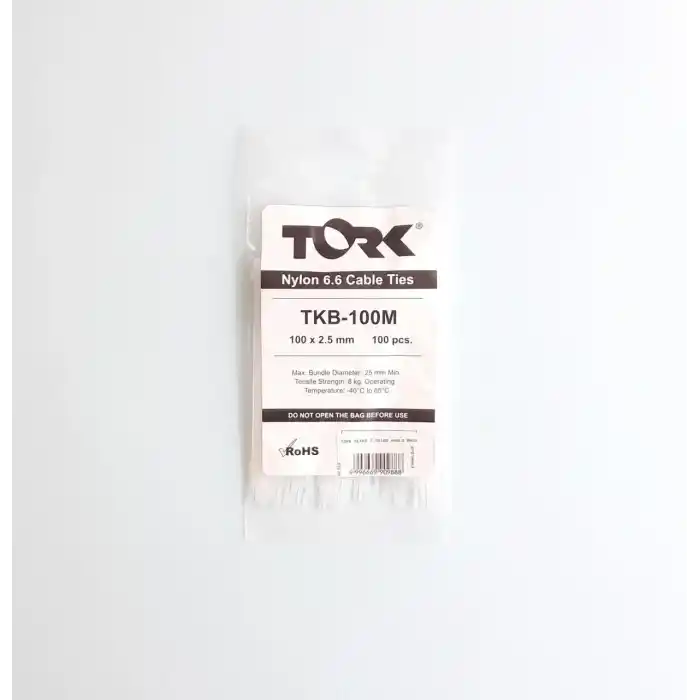 Tork Beyaz Kablo Bağı 2,5X100