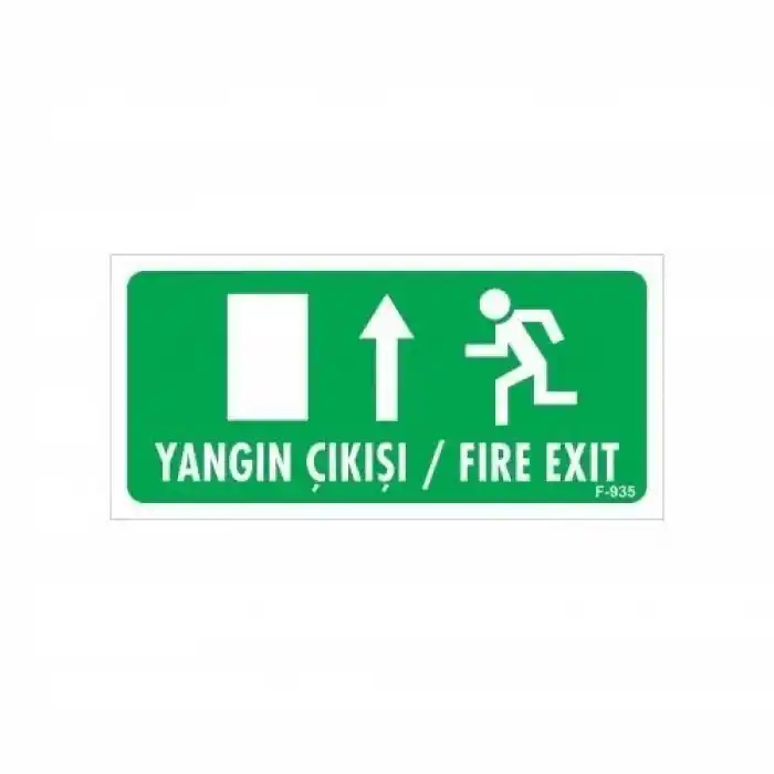 Yangın Çıkışı Yukarı Uyarı Levhası 17,5x25 KOD:935