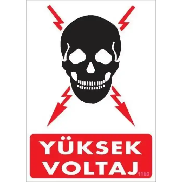 Yüksek Voltaj Uyarı Levhası 25x35 KOD:1100