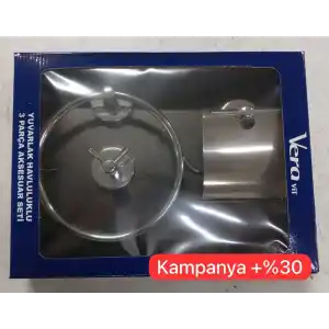 TEMA - VERA 3 PARÇA AKSESUAR SETİ ( YUVARLAK HAVLULUKLU )