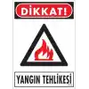 Dikkat Yangın Tehlikesi Uyarı Levhası 25x35 KOD:852