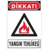 Dikkat Yangın Tehlikesi Uyarı Levhası 25x35 KOD:852