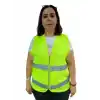 Fermuarlı Sarı İkaz Yeleği XL Beden 59 cm