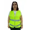 Fermuarlı Sarı İkaz Yeleği XL Beden 59 cm