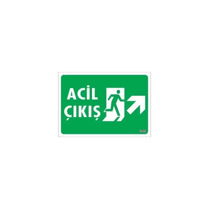 Acil Çıkış Uyarı Levhası 17,5x25 KOD: 946