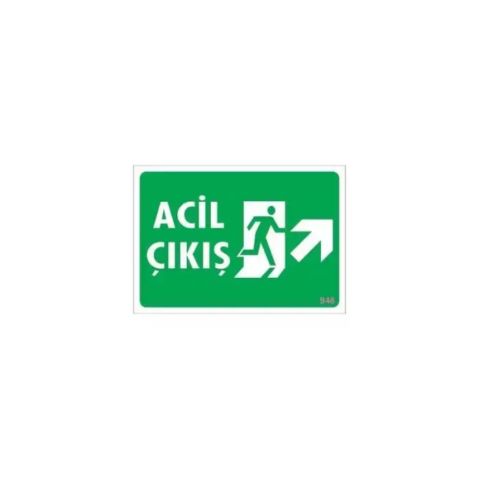 Acil Çıkış Uyarı Levhası 17,5x25 KOD: 946