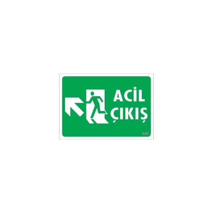 Acil Çıkış Uyarı Levhasi 25x35 KOD: 947