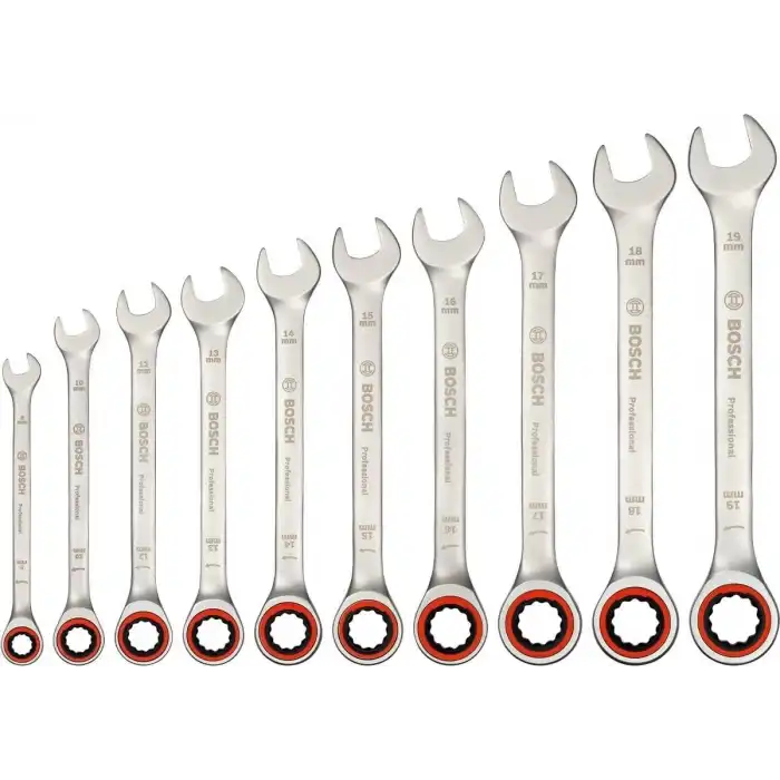 Bosch 10 Parça Kombine Anahtar Seti