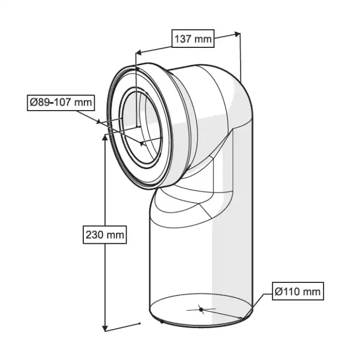 DİRSEKLİ KLOZET ÇIKIŞ BORUSU Q110 mm