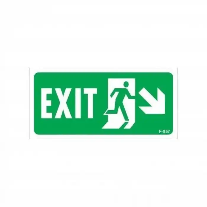Exit Sağ Aşağı Uyarı Levhası 17,5x25 KOD:957