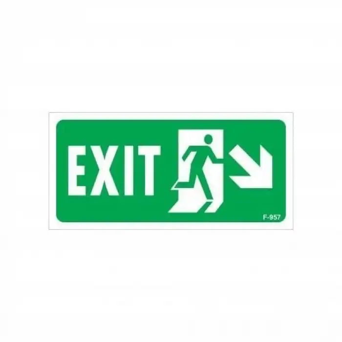 Exit Sağ Aşağı Uyarı Levhası 17,5x25 KOD:957