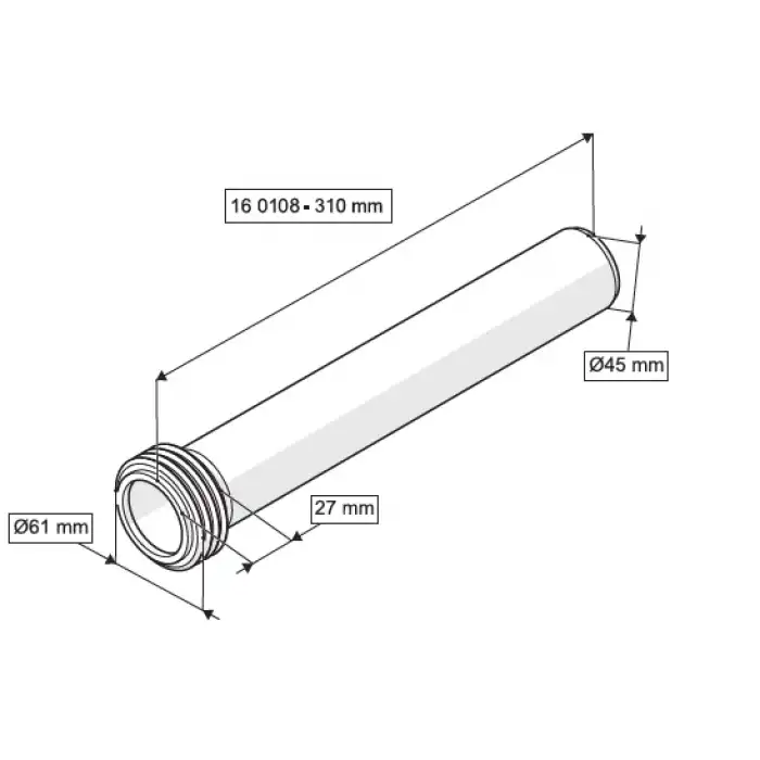 GÖMME REZERVUAR KADA SETİ ( Q90X350 + Q45X310 mm )
