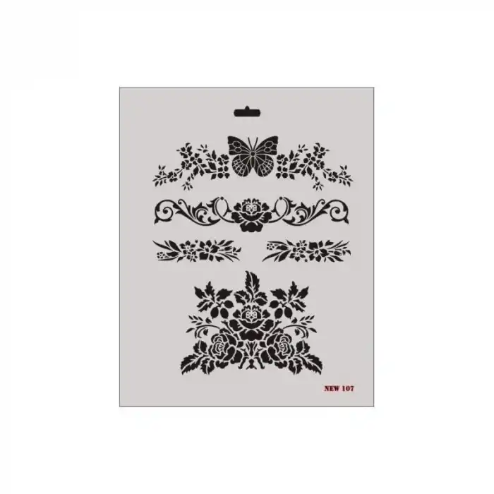 Rich New Seri N-107 Stencil 35x25 cm