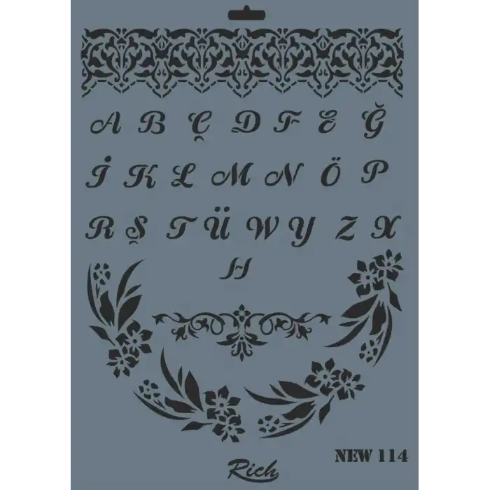 Rich New Seri N-114 Stencil 35x25 cm
