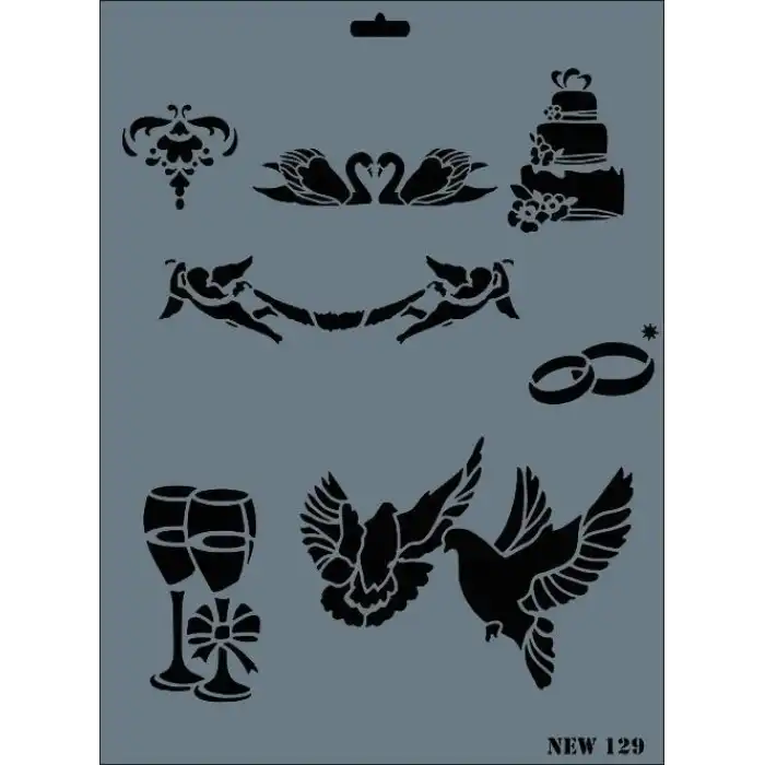Rich New Seri N-129 Stencil 35x25 cm