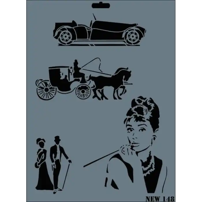 Rich New Seri N-148 Stencil 35x25 cm