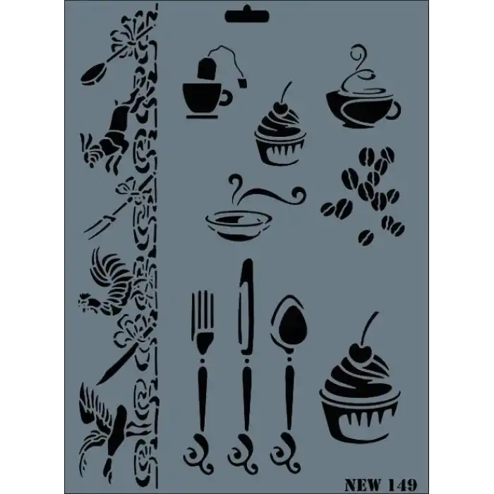 Rich New Seri N-149 Stencil 35x25 cm