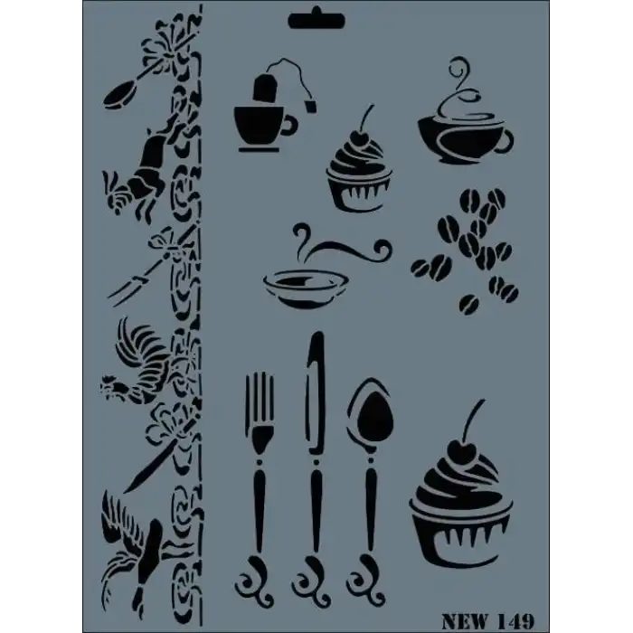Rich New Seri N-149 Stencil 35x25 cm