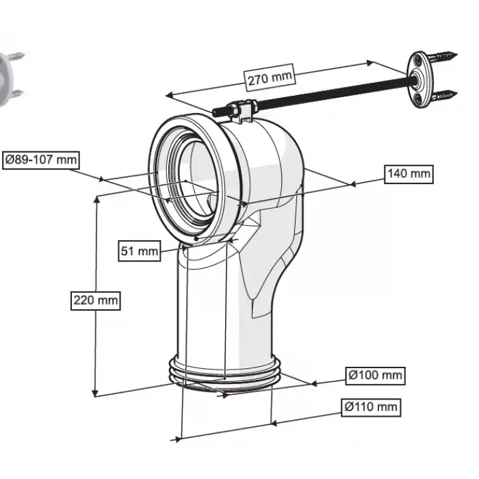 S DİRSEK BAĞLANTI ELEMANI Q100 mm