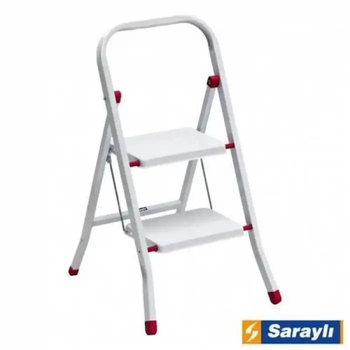 Saraylı Pratik Metal Merdiven Beyaz 2 Basamaklı