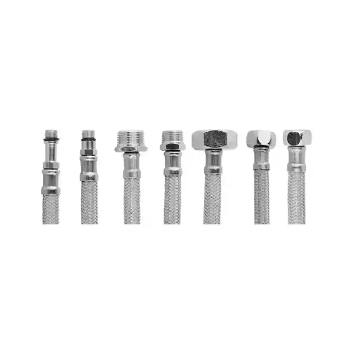 SARIBEY - 3/4 - 1/2 20 CM  PASLANMAZ NİPELLİ FLEX HORTUM