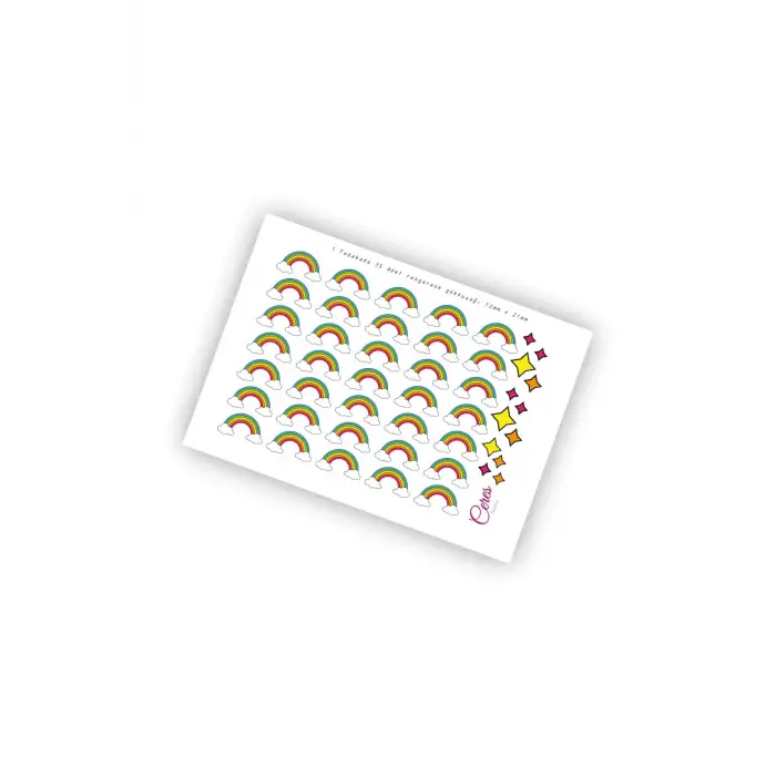 Gökkuşağı Sticker Etiket 12x21mm 9x13cm 2 Sayfa 70 Etiket