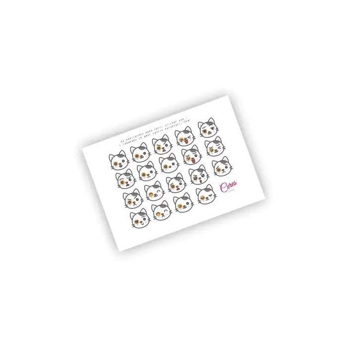 Cat Emoji Sticker Kedi Etiket (2cm)