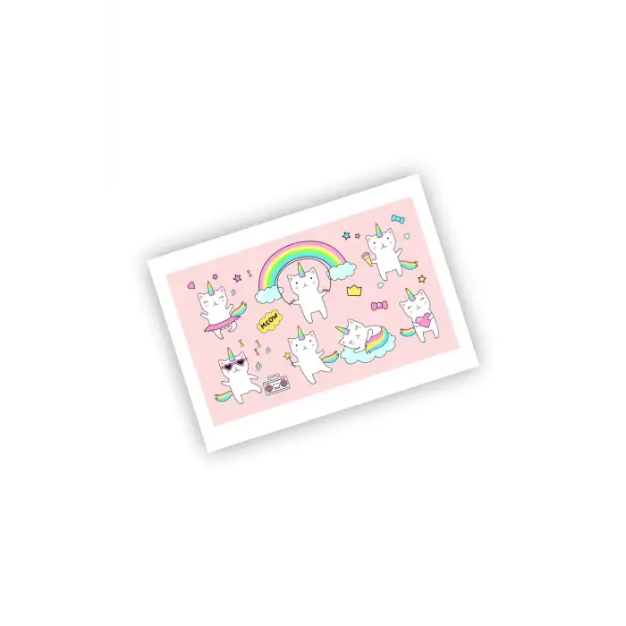 Meov Unicorn Cat Sticker Etiket