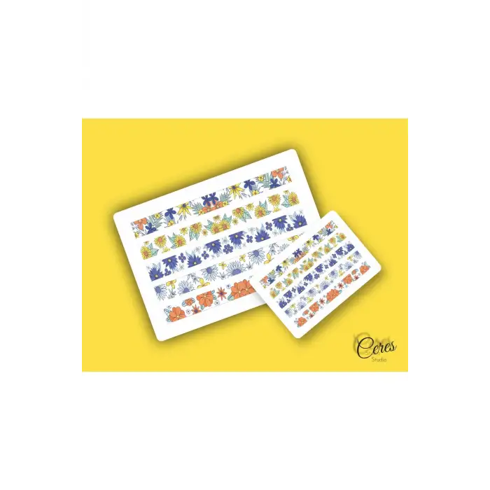 Washi Tape | Renkli - Eğlenceli - Nostaljik - Retro | Etiket Sticker (1 SAYFA)