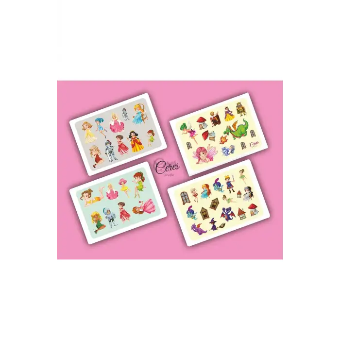 Fairytale Etiket Sticker 46 Adet Etiket 4 Sayfa 9x13cm